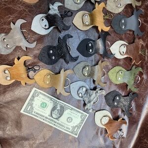 Handmade Leather Bull Keychains